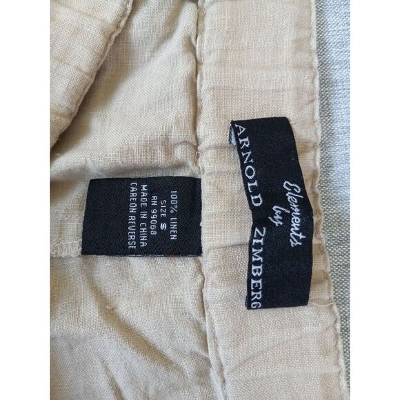 Elements By‎ Arnold Zimberg Men Small Pure Linen Drawstrings Stretch Waist Short - Picture 6 of 10